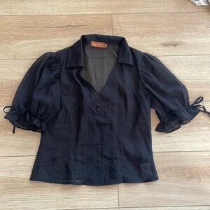 Beige Botany sheer shirt